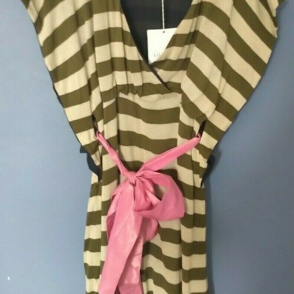 RED Valentino NWT Flutter Sleeve Dress ~ Pink Silk Belt ~ ARANA616 - A75 - Sz M - Picture 2 of 13